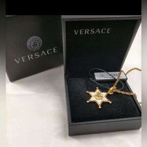 Versace Medusa Sheriff Star Pendant Necklace